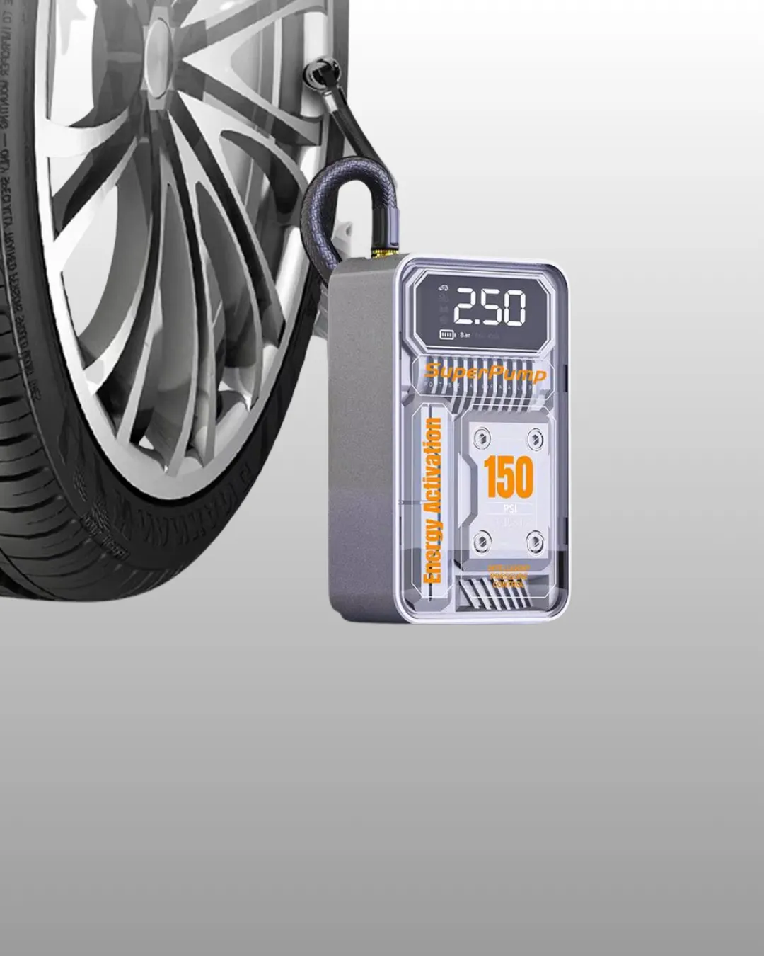 6000mAh Bataryalı LED Ekranlı Akıllı Hava Kompresörü