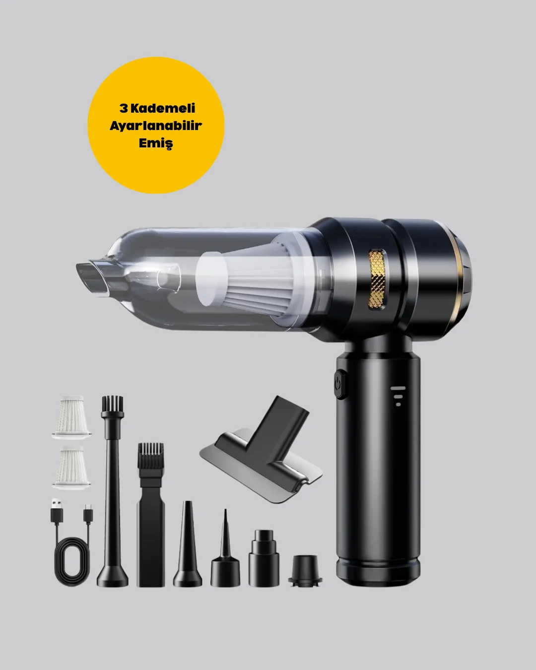 15000 PA Emiş Gücü ve Hava Üfleme Özellikli Şarjlı Süpürge