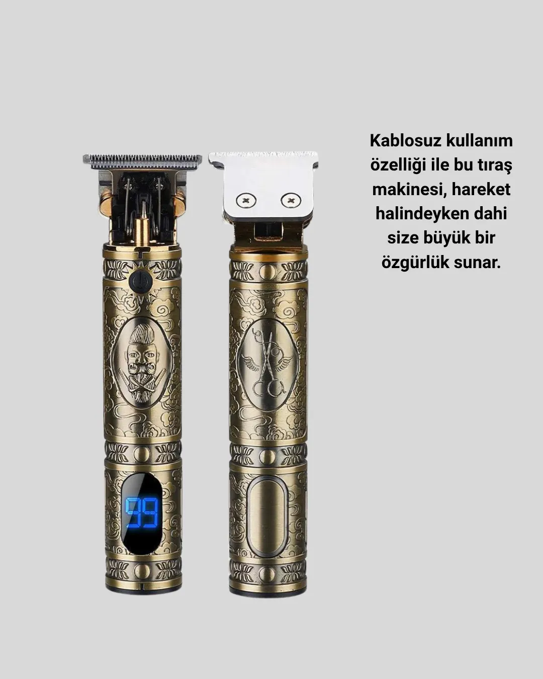 Kablosuz Şarjlı Profesyonel Tıraş Makinesi – 1800 mAh Lityum Pil