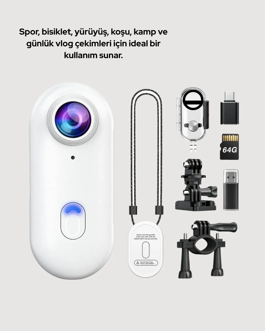 Şarj Edilebilir Uzun Ömürlü Mini Spor Kamera Full HD