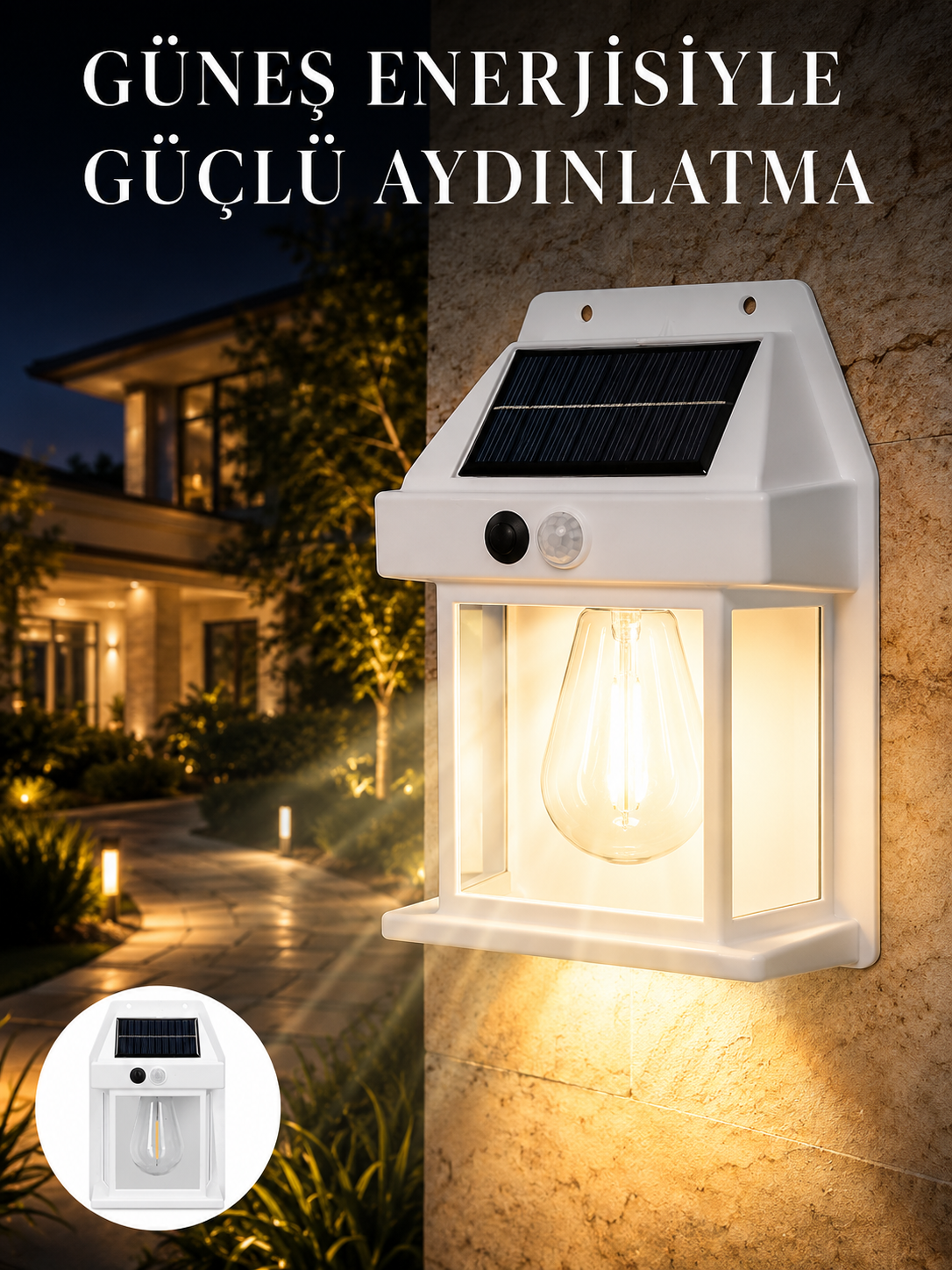 Sensörlü Solar Led Dış Duvar Aydınlatma