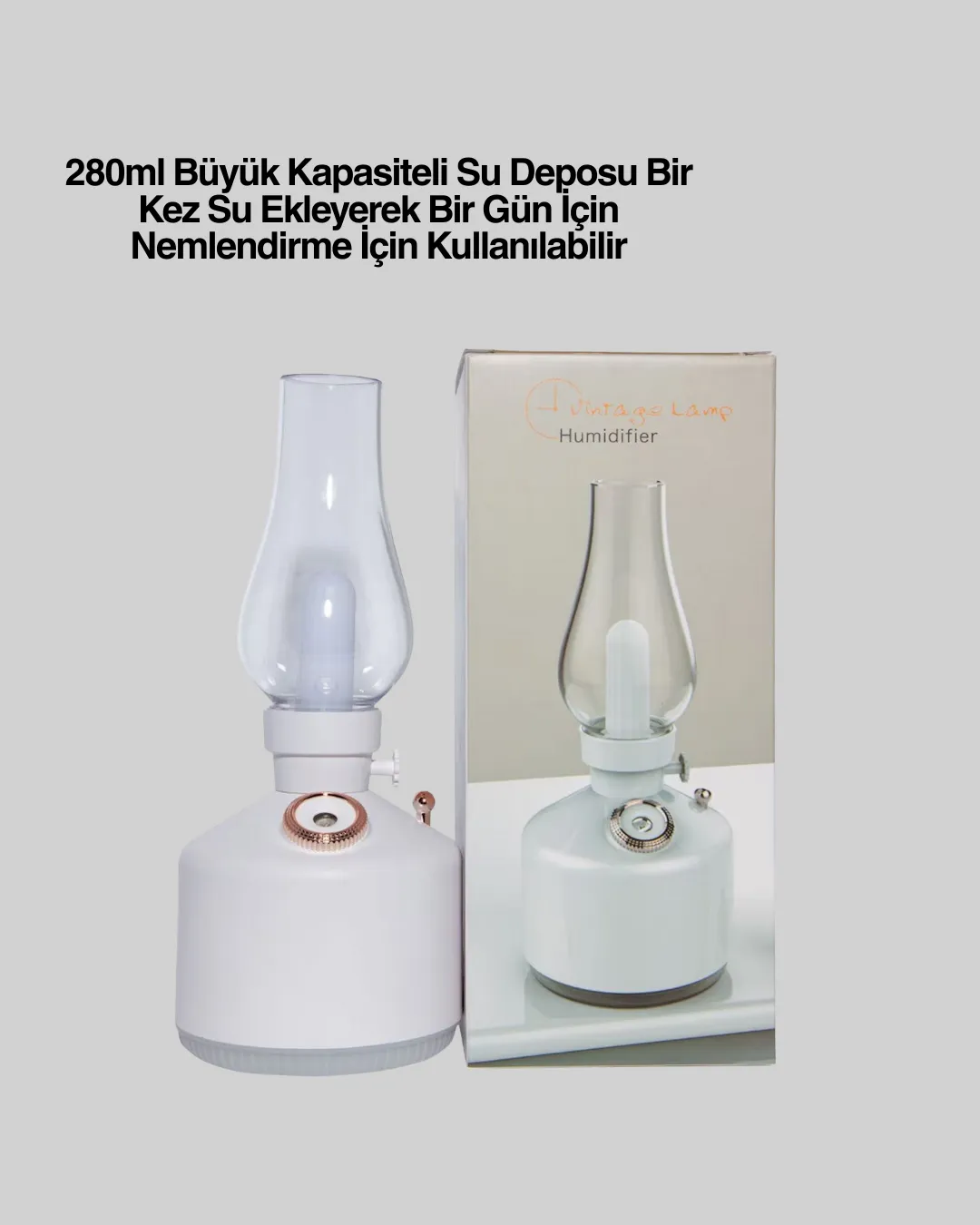 Renkli Led Işıklı Retro Gaz Lambası Aroma Terapi Mist Maker