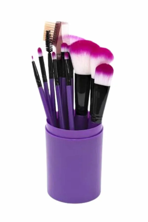 12 Parça Makyaj Fırçası Yumuşak Kıllı Profesyonel Fırça Seti Yüksek Kaliteli Pürüzsüz