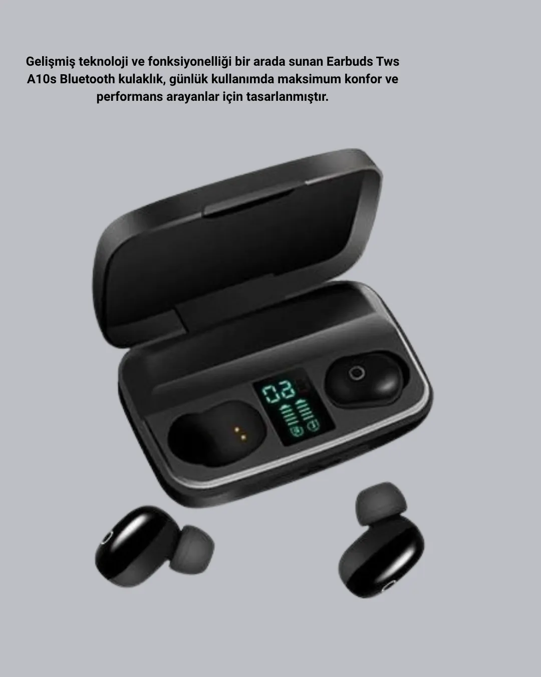 TWS Bluetooth Kulaklık 1800mAh Şarj Kutulu Dijital Ekranlı