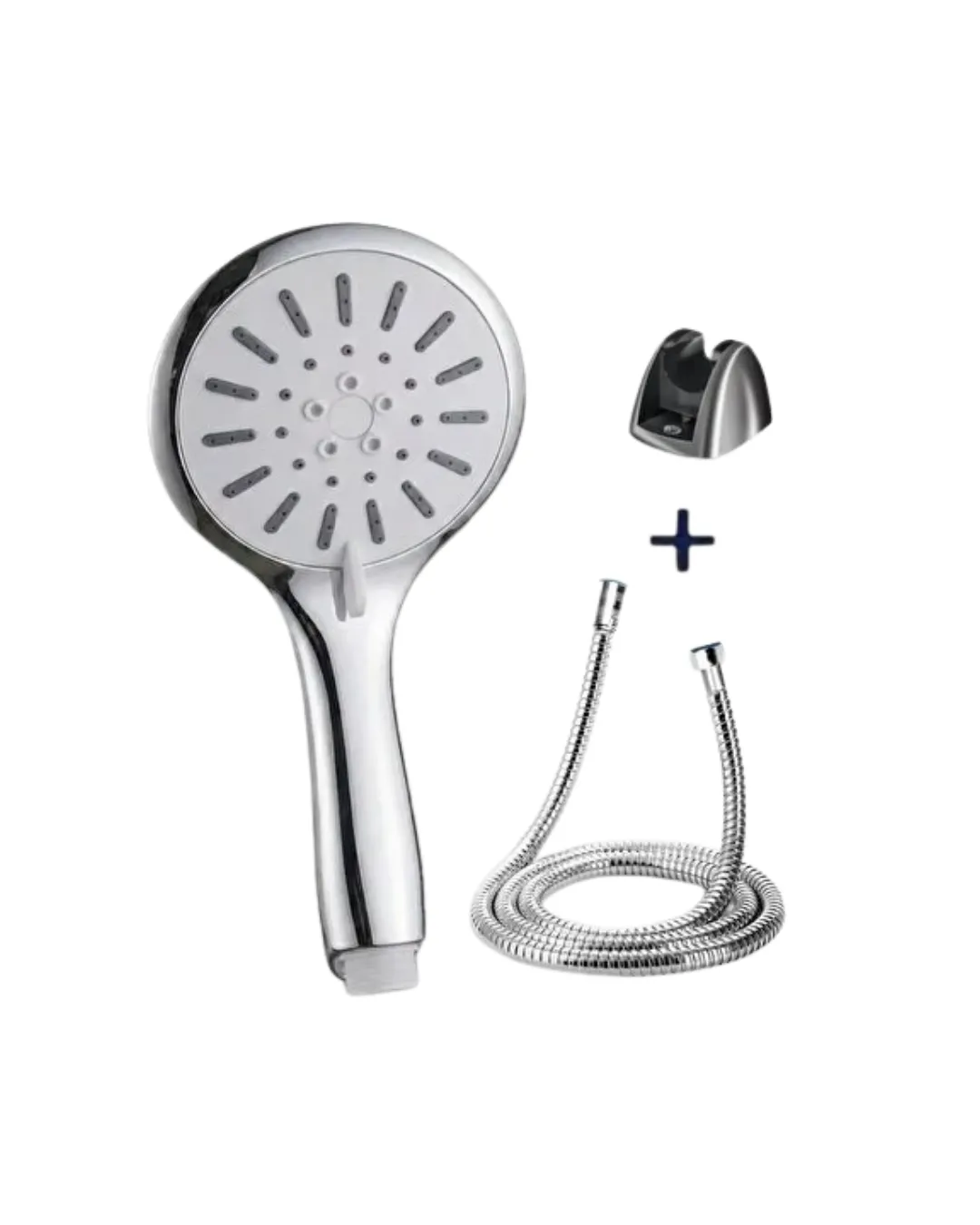 Spiral Hortumlu 4 Kademeli Krem El Duşu Başlığı Banyo Duş Seti