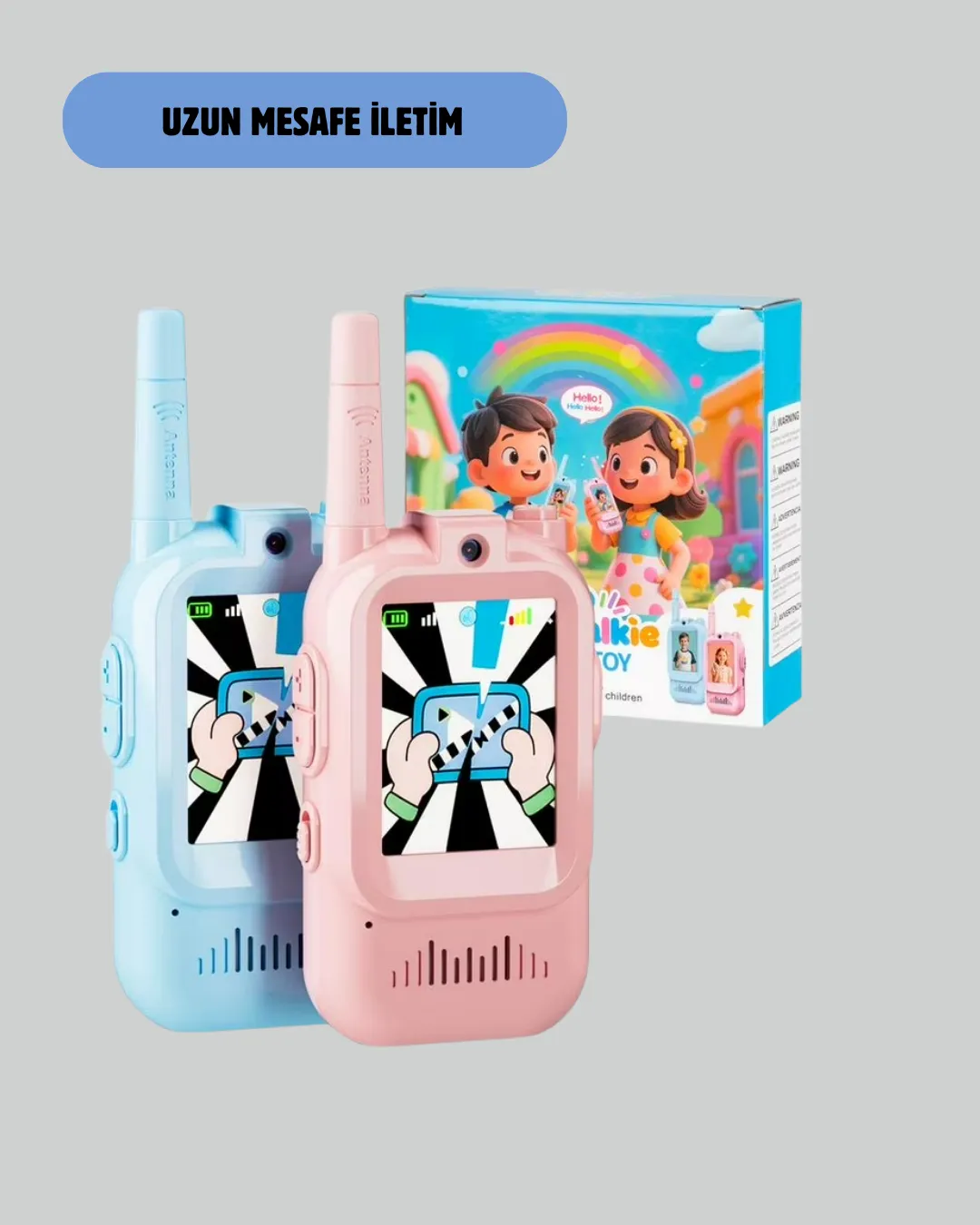 Ekranlı Walkie Talkie Oyuncağı Ses ve Görüntü Destekli