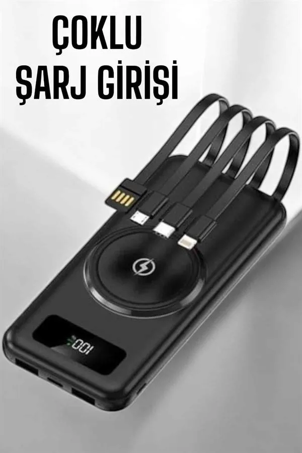 10.000 Mah Powerbank 4 Portlu Hızlı Şarj Dijital Göstergeli