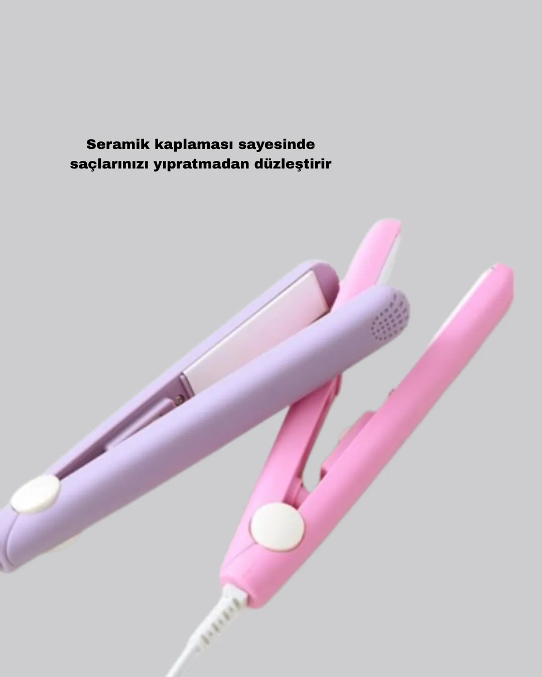 Mini Seramik Saç Düzleştirici – Kompakt Boy, 180°C Hızlı Isınma, Seyahat Tipi