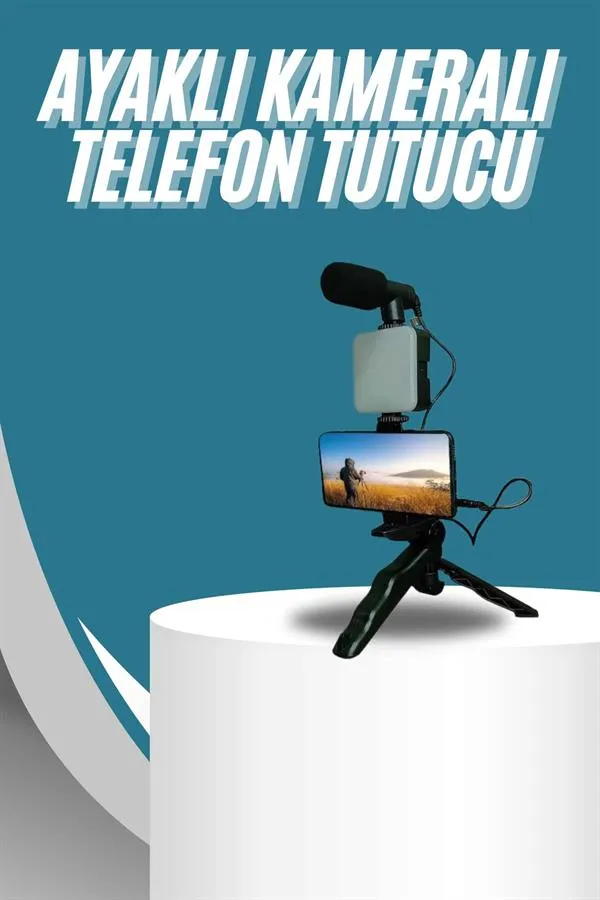 Video Making Kit Telefon Tutucu Vlog Video Mini Led Işıklı