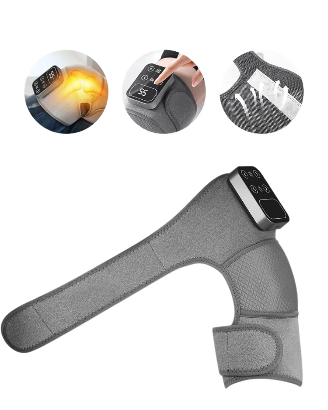 Isı Kontrollü Titreşimli Diz Omuz Masaj Dizlik Seti Kablosuz 2 Adet