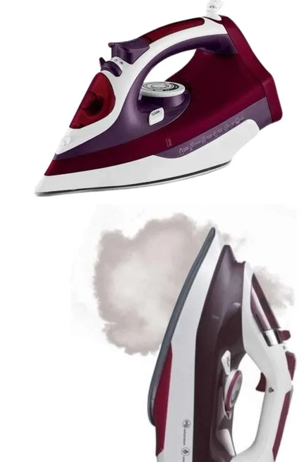 Yeni Nesil Kırmızı Buharlı Ütü 2200 Watt Seramik Tabanlı Yüksek Buhar Gücü