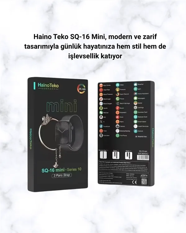 Akıllı Saat SQ-16 Mini Series 10 | Unisex Tasarım, Sağlık ve Spor Takibi
