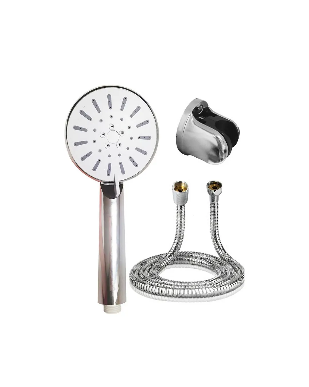 4 Fonksiyonlu Krem El Duşu Seti Spiral Hortum ve Duş Askısı