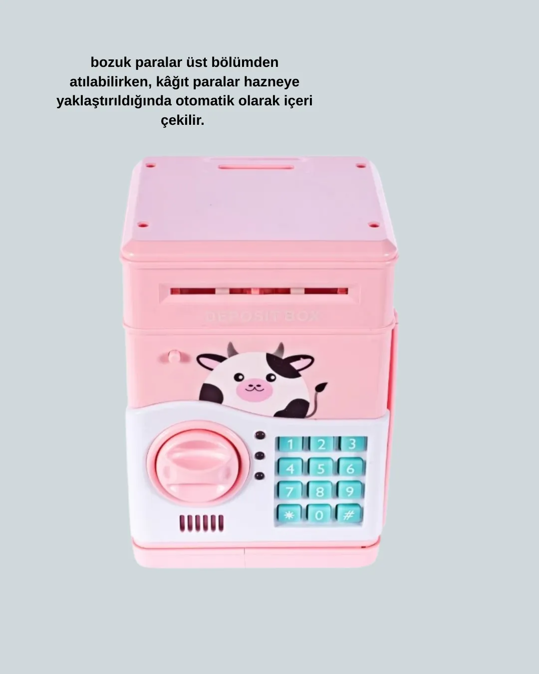 Pembe Elektronik Şifreli Otomatik Para Çeken ATM Kumbarası