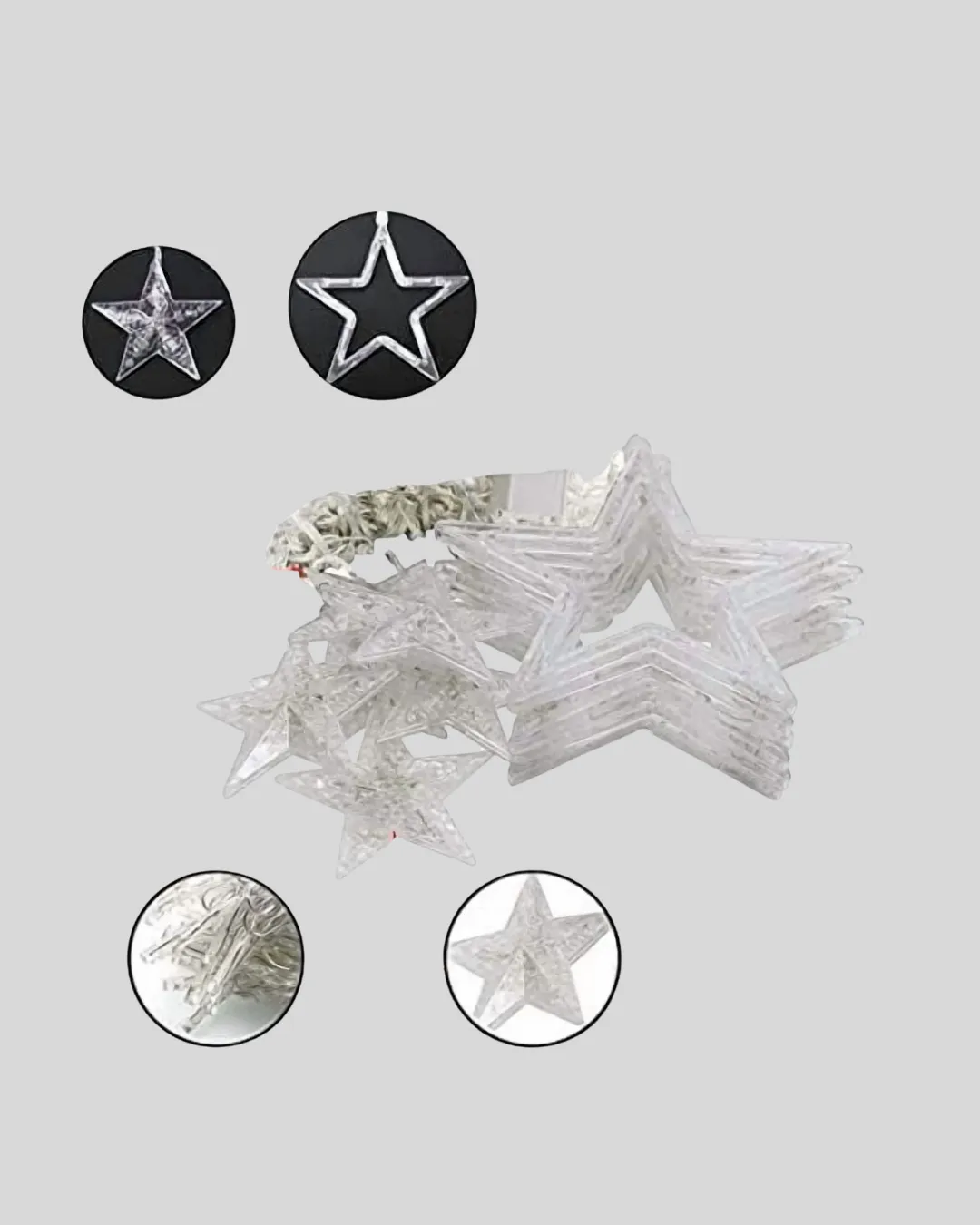 Dekoratif Yıldız Peri Led Perde 3x3 Metre Ortam Işığı