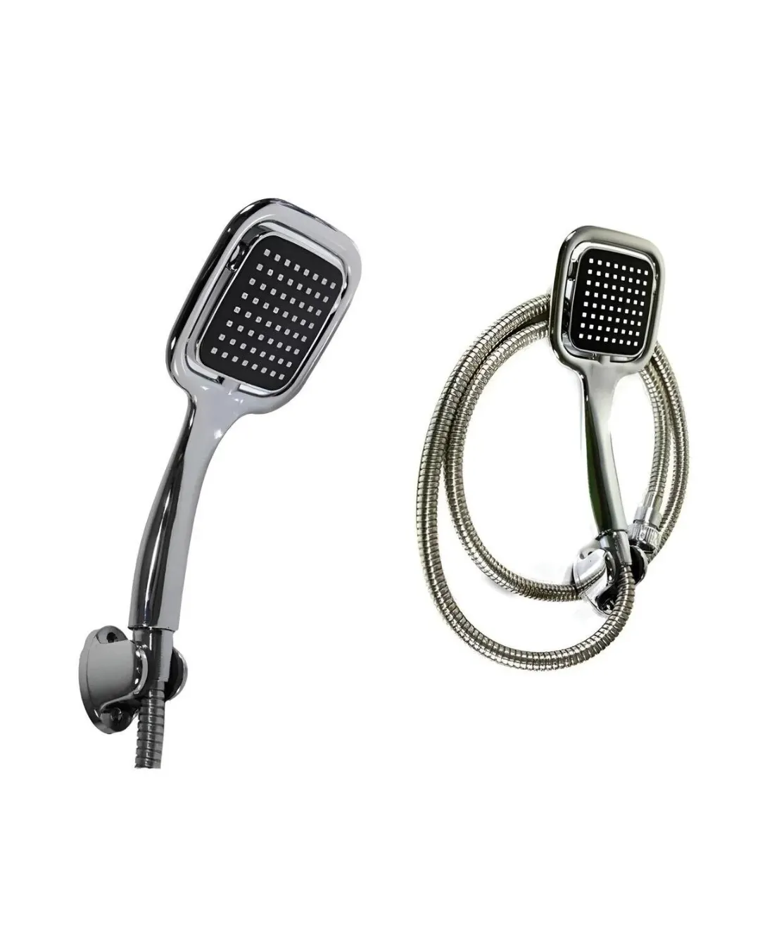 Çok Fonksiyonlu Siyah El Duşu Seti Spiral Hortum ve Duş Askısı Banyo Duş Başlığı