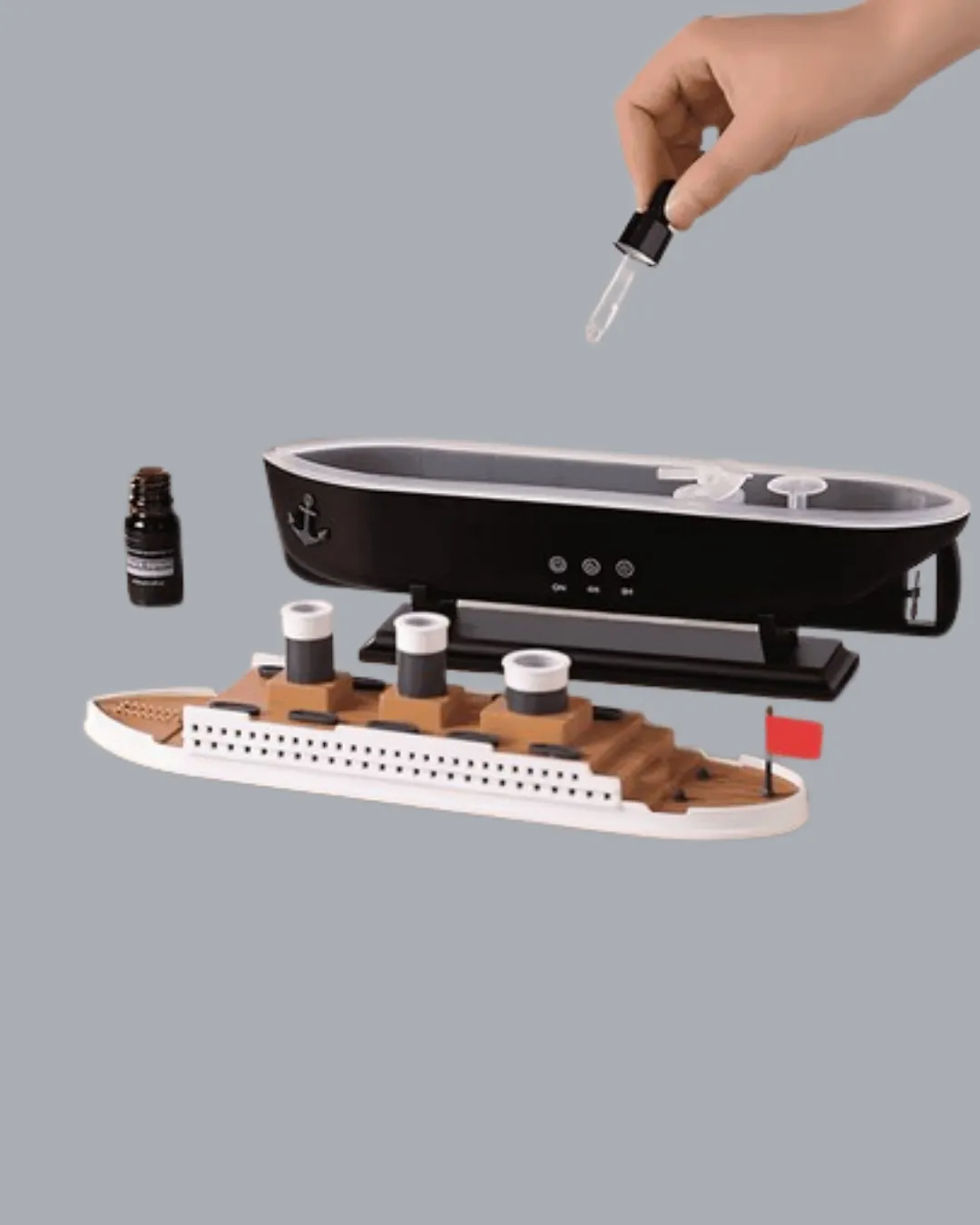 Buhar Efektli Titanik Gemi Oda Kokusu Difüzör LED Işıklı Nemlendirici