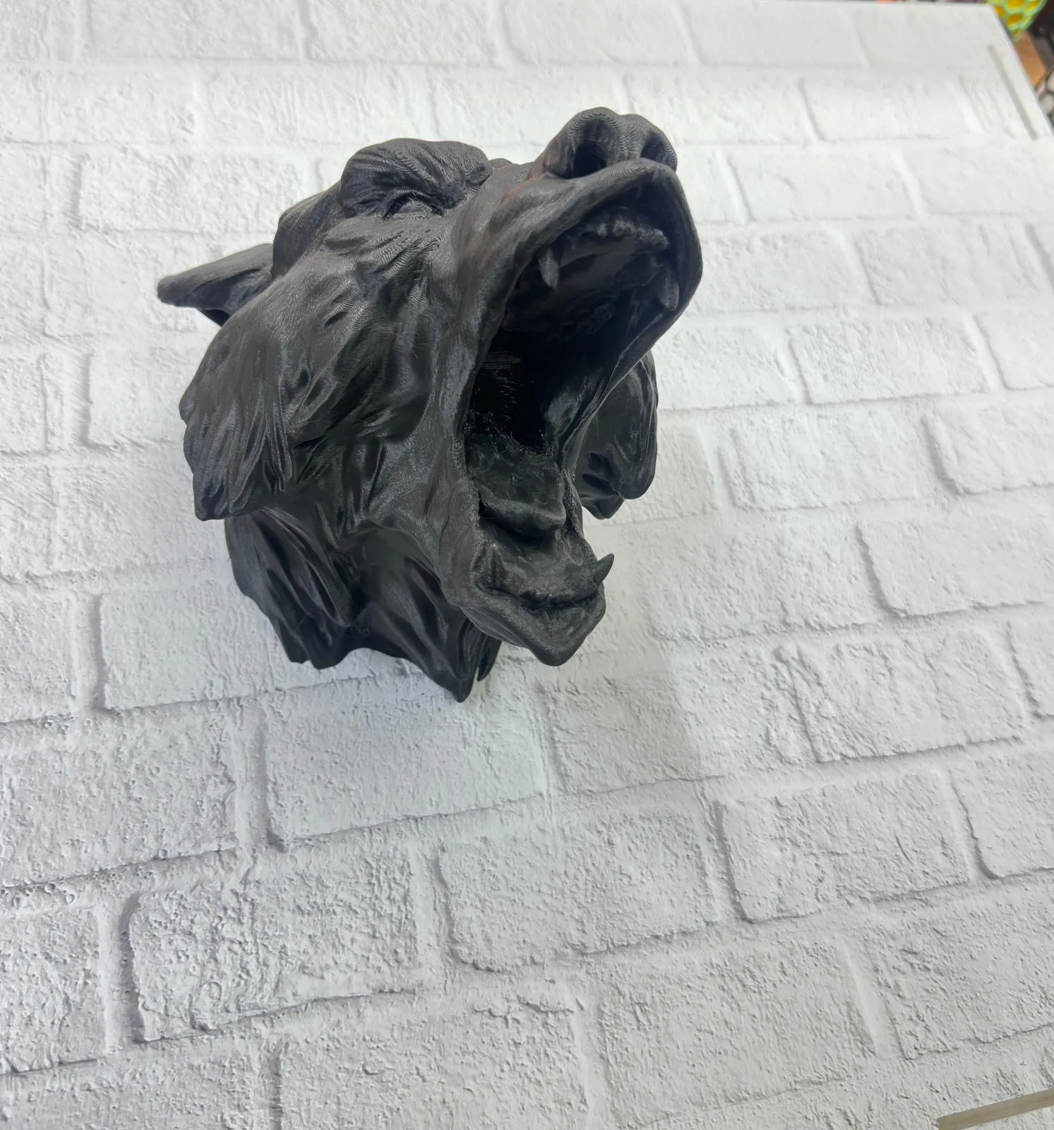 Ayı Tasarım Siyah 3D Duvar Heykeli