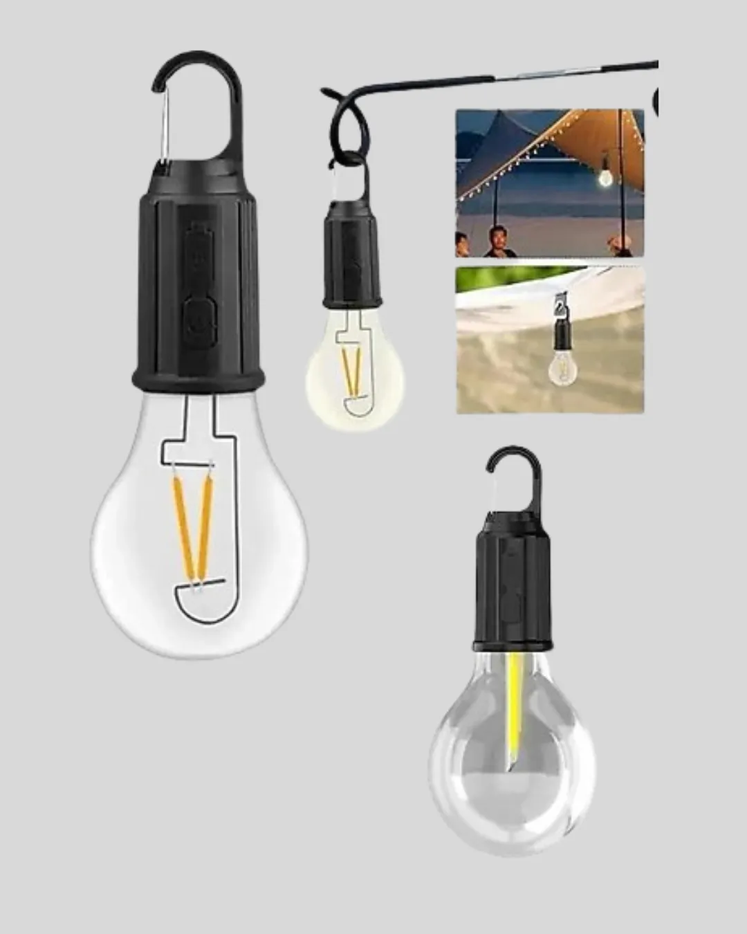 Şarjlı Kancalı LED Lamba – Kamp, Balkon ve Acil Durum Işığı