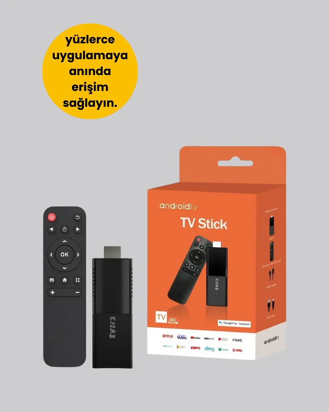 Android TV Stick WiFi ve Bluetooth Bağlantılı