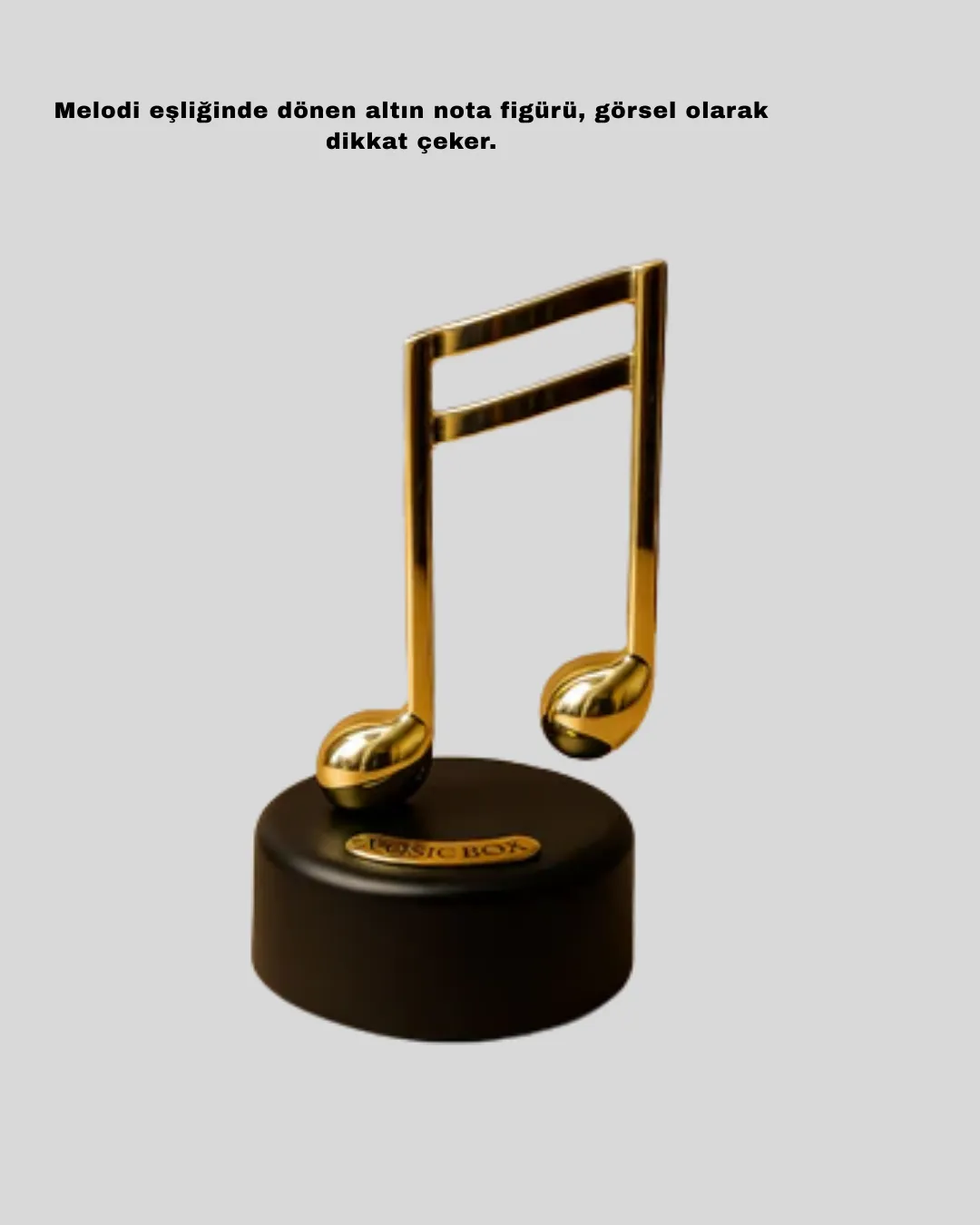 Altın Nota Figürlü Müzik Kutusu