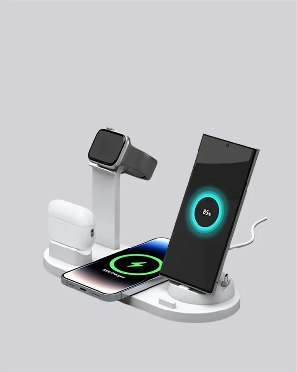 4 Cihazı Aynı Anda Şarj Edebilen Kablosuz Şarj İstasyonu – Çok Yönlü ve Pratik Tasarım
