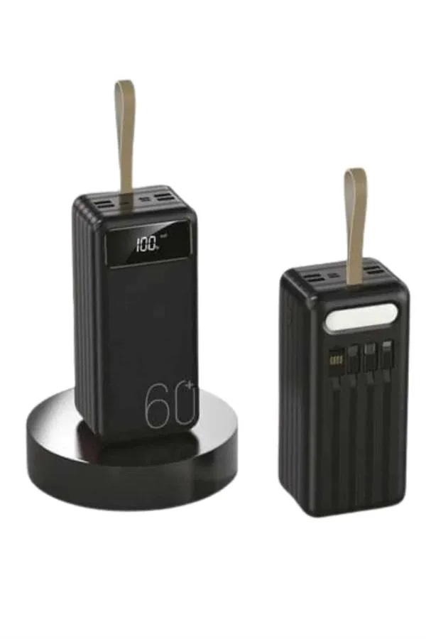 Powerbank 60.000 Mah Taşınabilir Şarj Hızlı El Fenerli Dijital Göstergeli