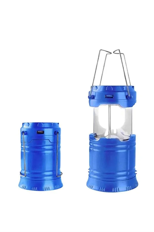 Büyük Boy Güneş Enerjili Kamp Feneri Işıldak Lamba USB Şarjlı