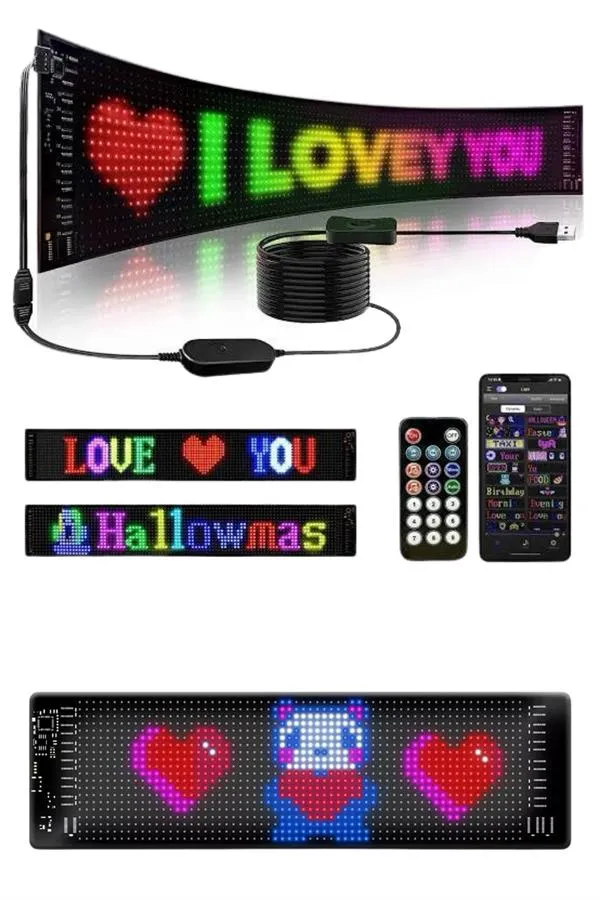 Matrix Led Cama Yapışan Telefon Kontrollü Panel Dijital Ekran Kumandalı