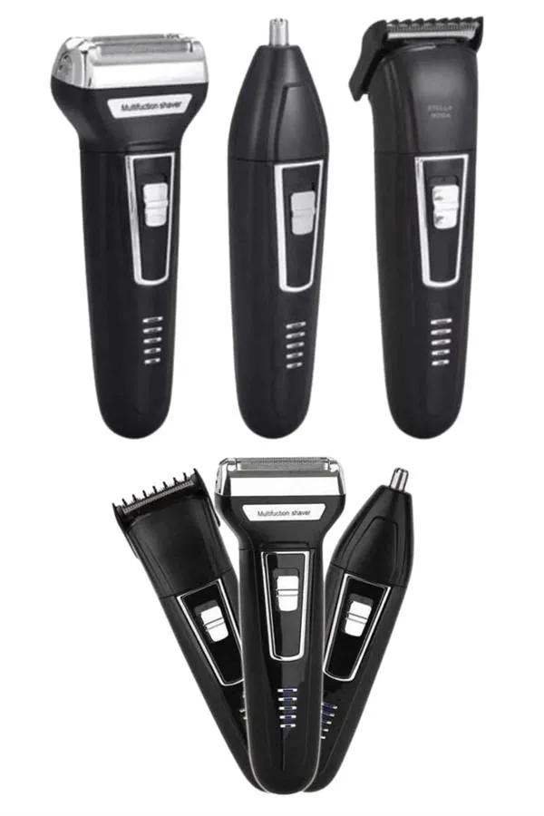 3'lü Set Saç Sakal Kesme Traş Makinesi Burun Kılı Alma Tıraş Makinesi