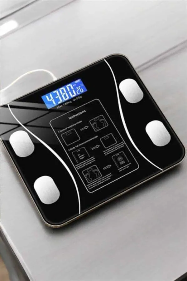 Akıllı Tartı Dijital Baskül Yağ Su Kas Vücut Kitle Kilo Ölçer Tartı