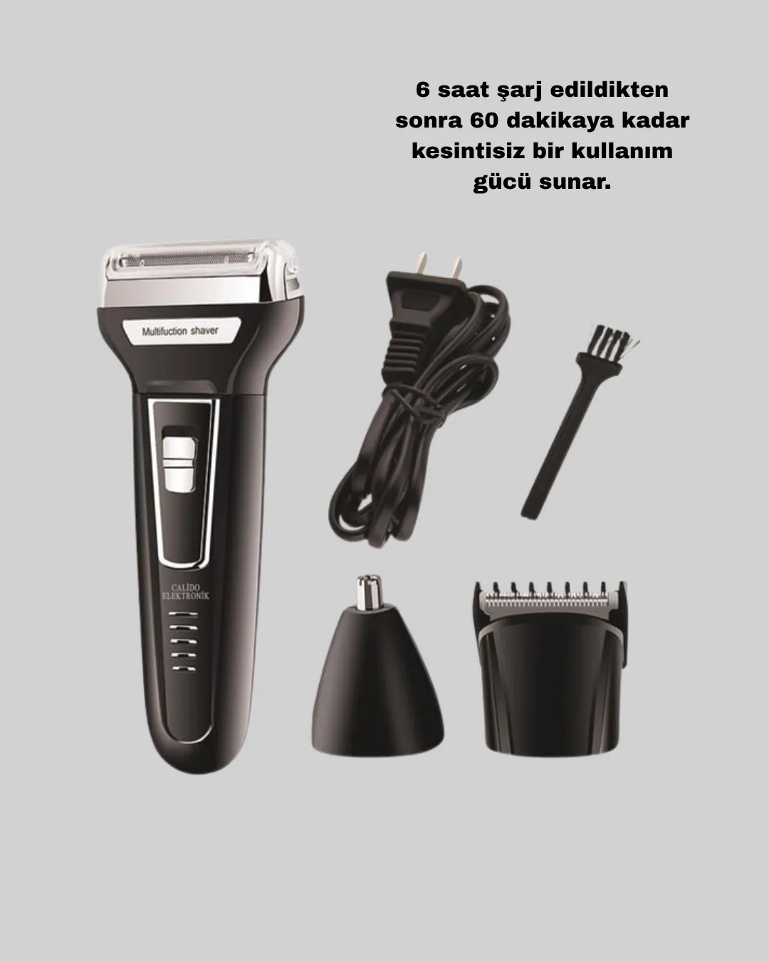 İnsua Erkek Bakım Seti – 3 Başlıklı Şarjlı Tıraş Makinesi, 60 Dakika Kablosuz Kullanım