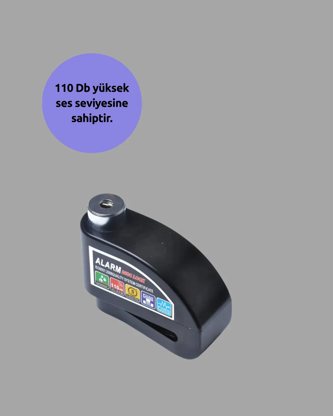 Yüksek Sesli 110dB Çelik Disk Kilidi Su Geçirmez