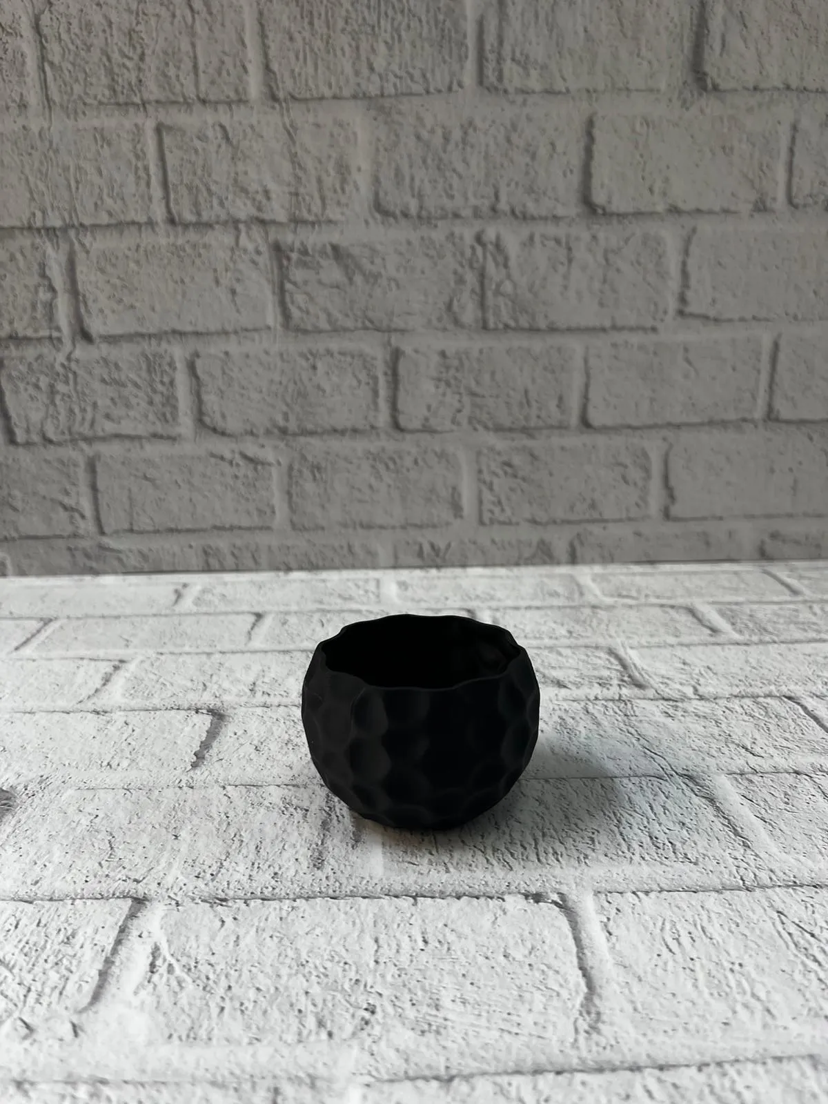 5 cm Küçük Siyah Saksı Minimal Tasarım Sukulent ve Kaktüs Saksısı