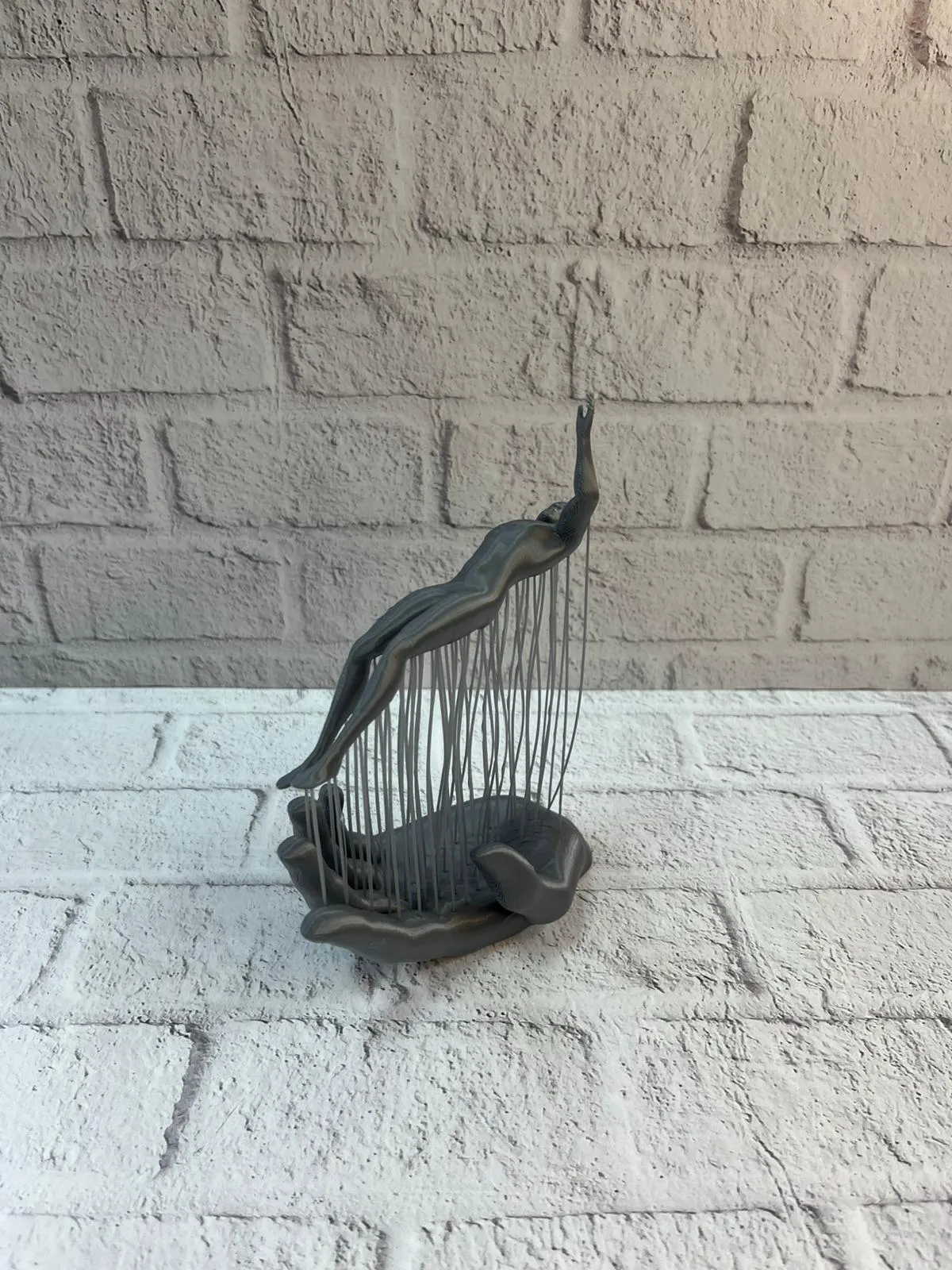 3D El İnsan Figürü Gri Soyut Modern Dekoratif Biblo