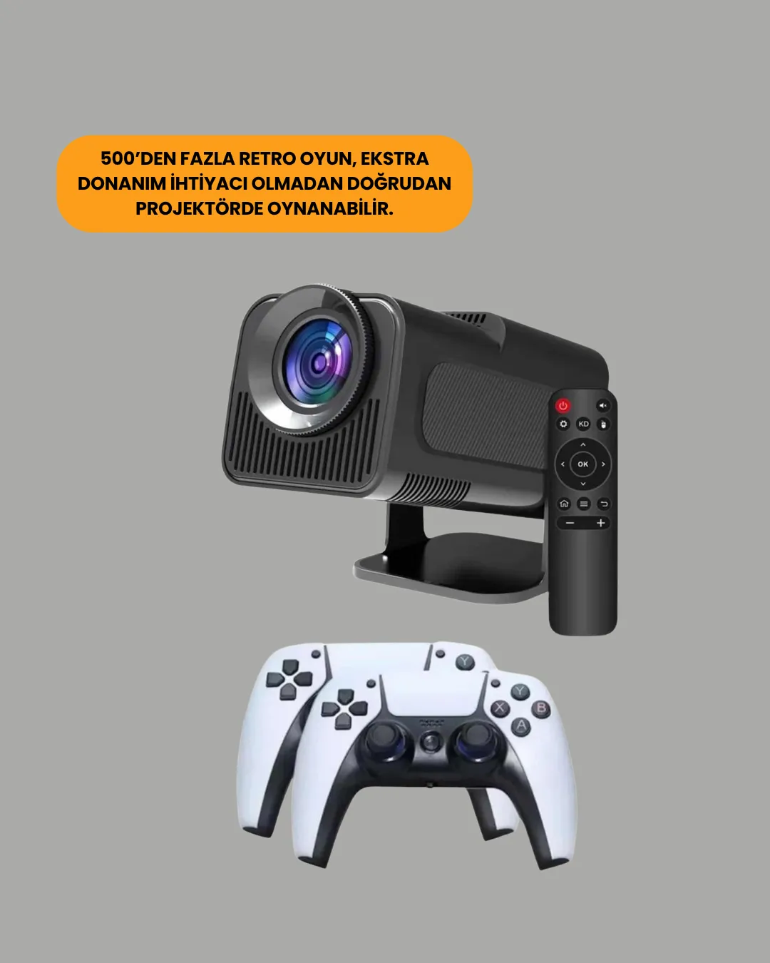 Taşınabilir Full HD Projektör - 1 GB RAM, 8 GB Hafıza