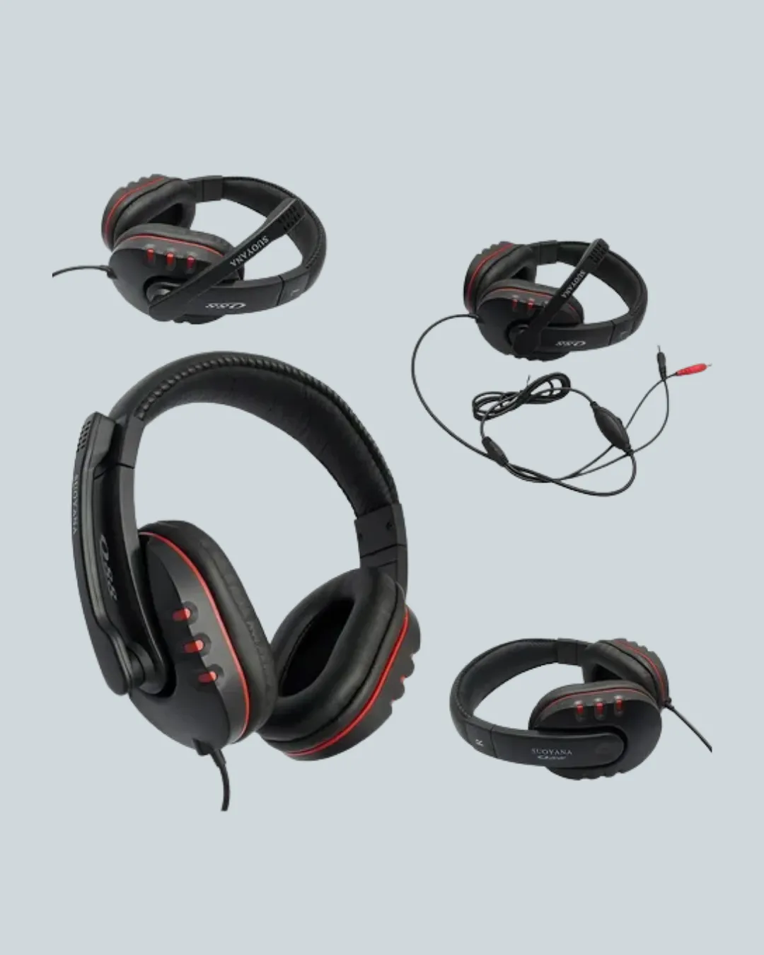 Kırmızı Gaming Headset Mikrofonlu Sağlam Kablolu Konforlu