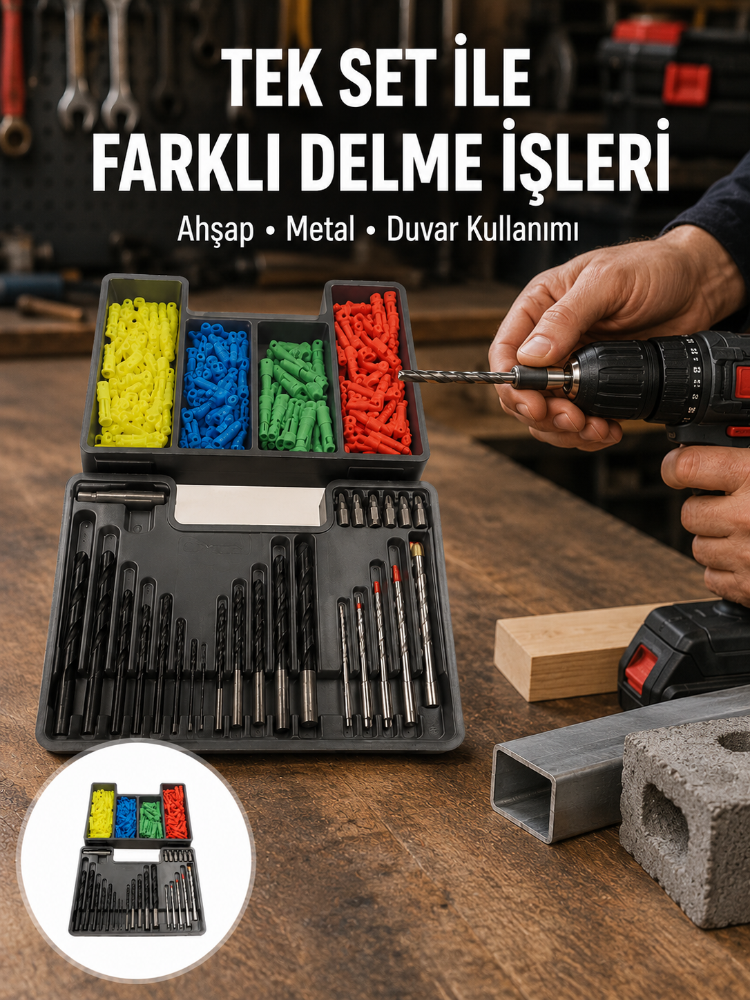 Matkap Ucu Seti Organizerli Çok Amaçlı Delme Uçları
