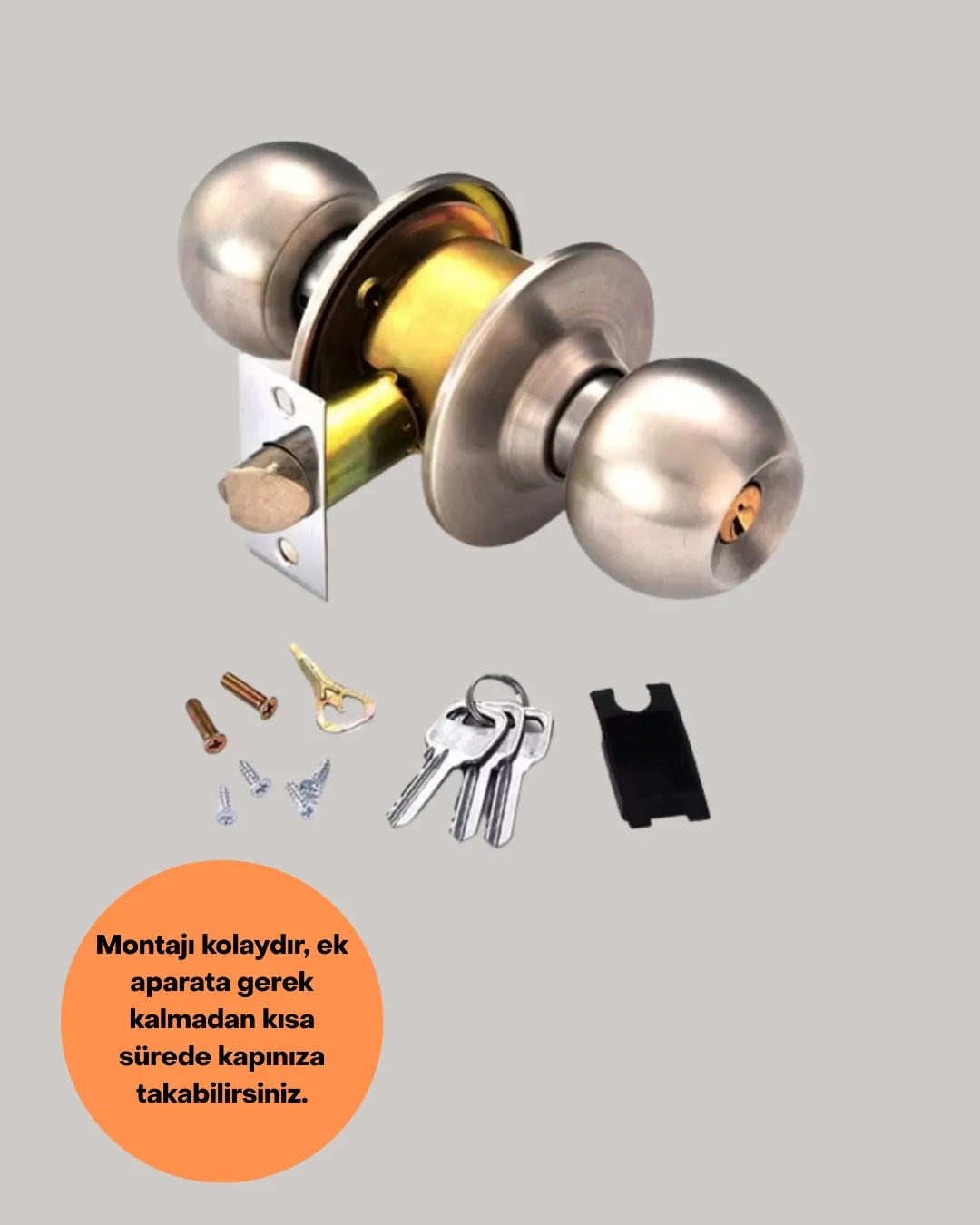 Estetik Güvenli Topuzlu Kapı Kilidi