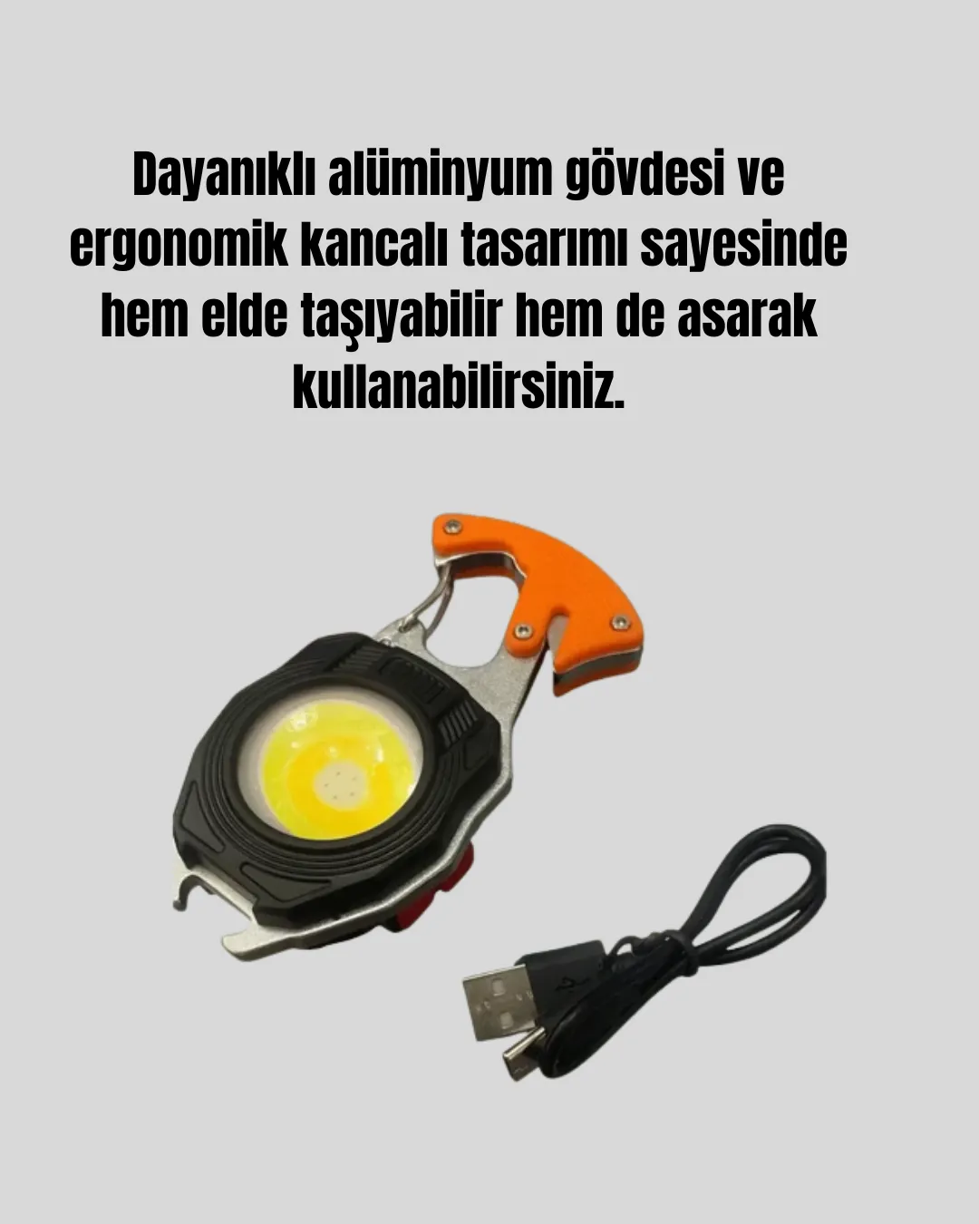 USB Şarjlı Mini LED Anahtarlık Fener