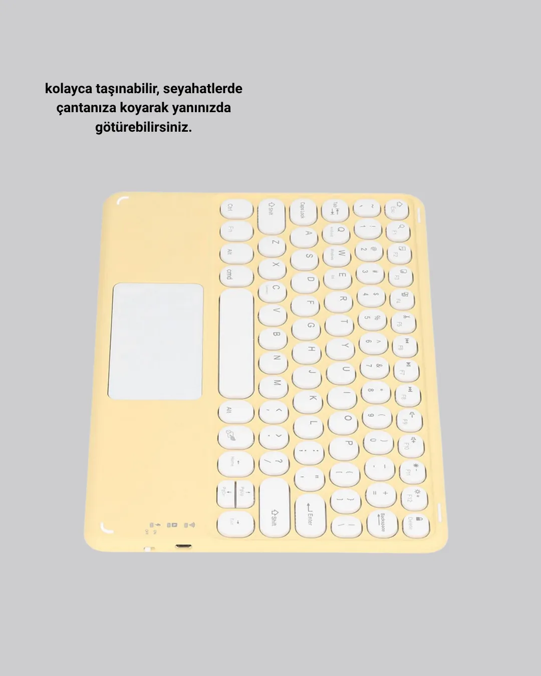 Kablosuz Bluetooth Klavye – Slim Taşınabilir Tasarım