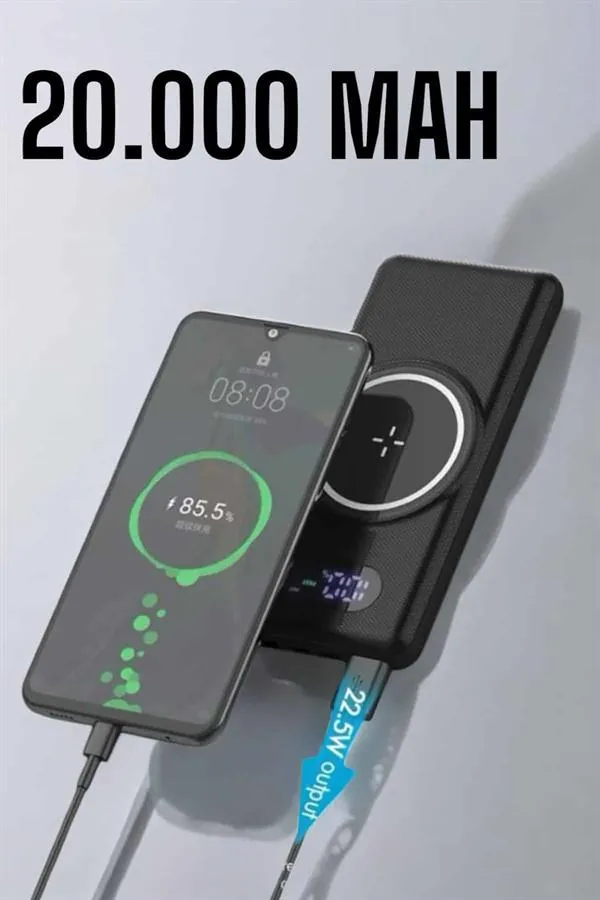 Powerbank Taşınabilir 10.000 Mah Hızlı Şarj Dijital Göstergeli