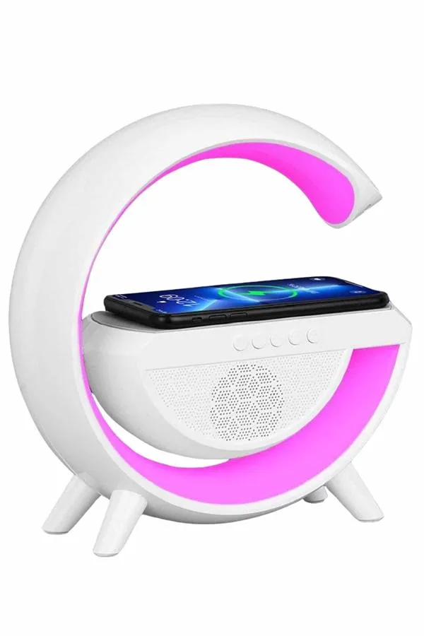 Bluetooth Hoparlör G Şekli Atmosfer Akıllı Rgb Lamba Wireless Kablosuz Şarj