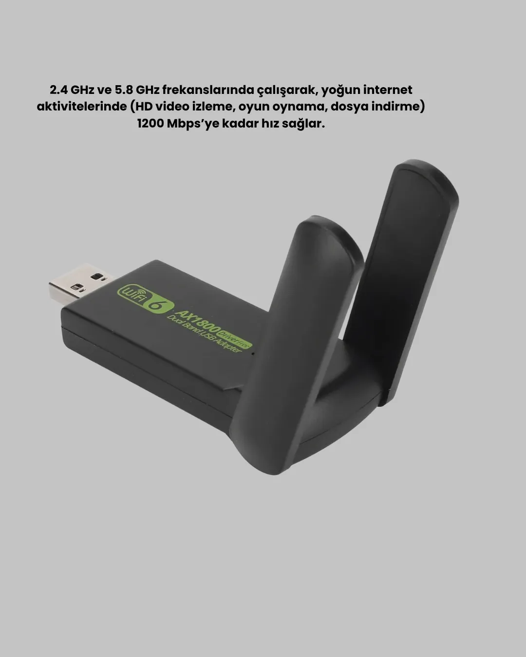 Dual Band USB WiFi Adaptör – 1200 Mbps Hız