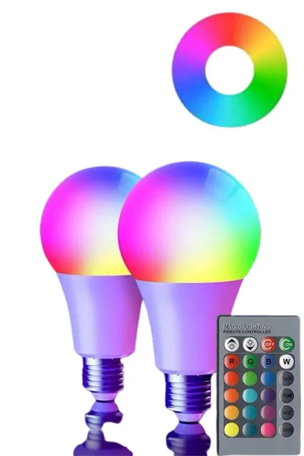 Akıllı RGB Led Ampul Led Uzaktan Kumandalı Renk Değiştiren Ampul
