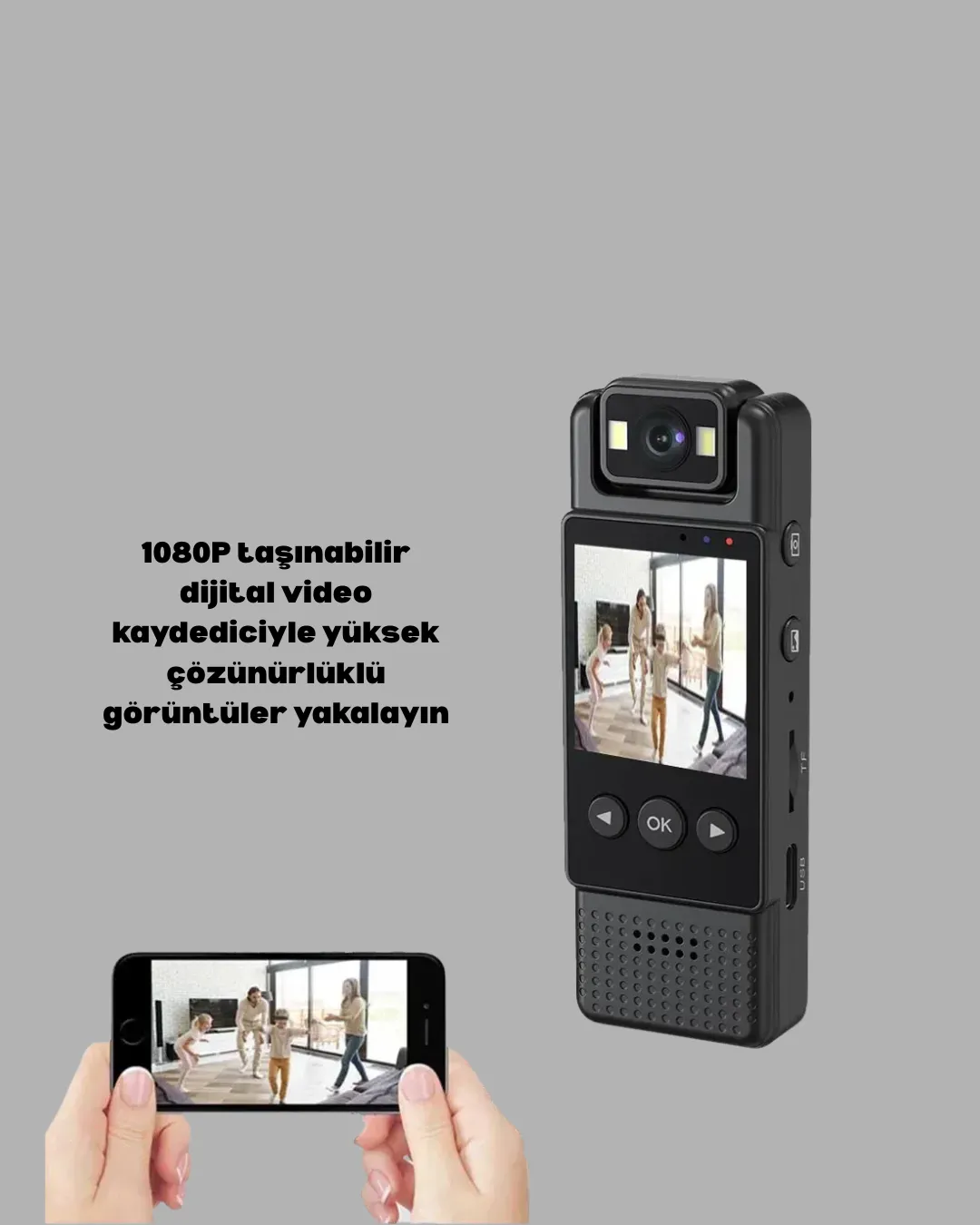 128GB Destekli Hareket Algılamalı Mini Kamera