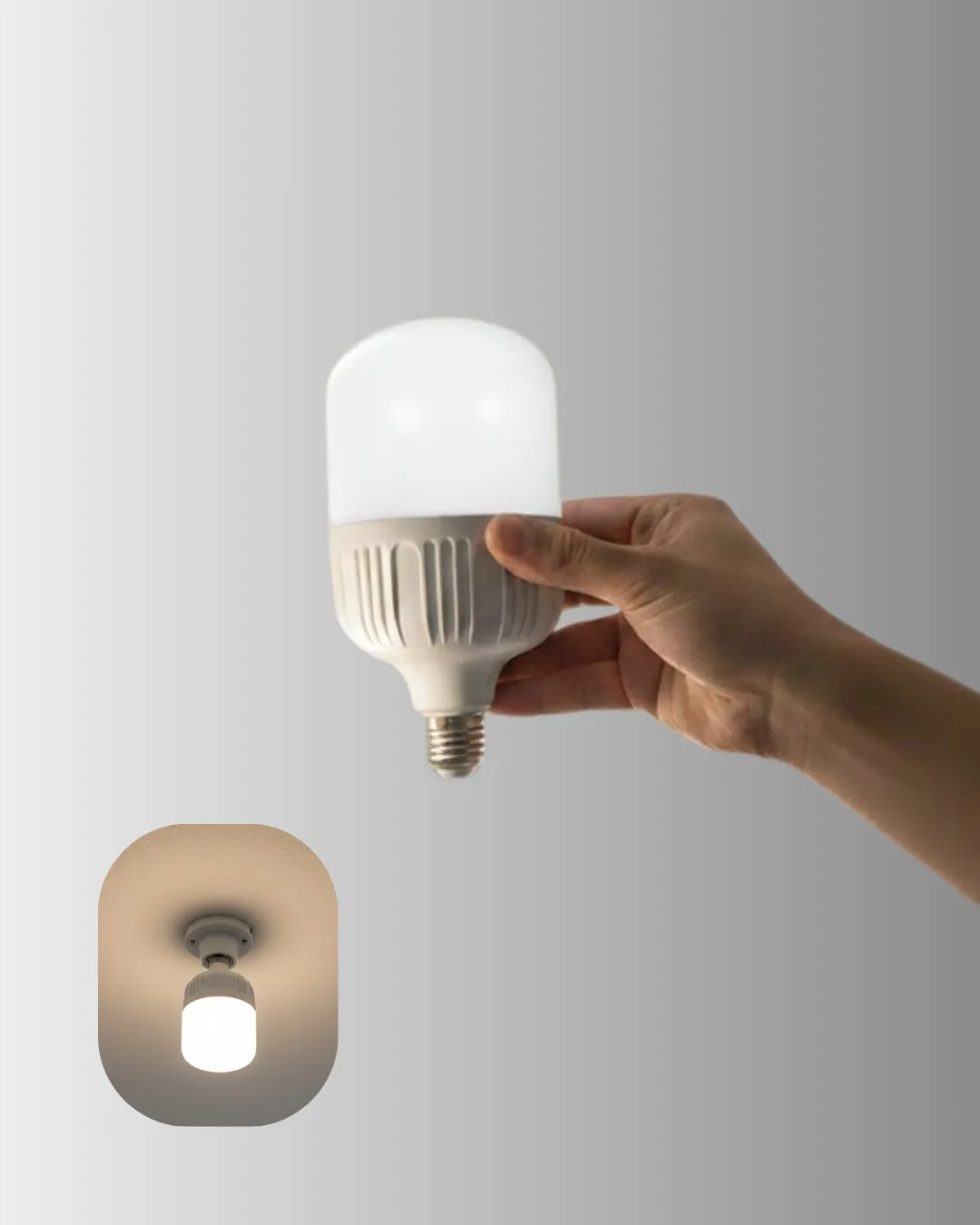 Şarjlı LED Torch Ampul 30 Watt Beyaz Işık Enerji Tasarruflu