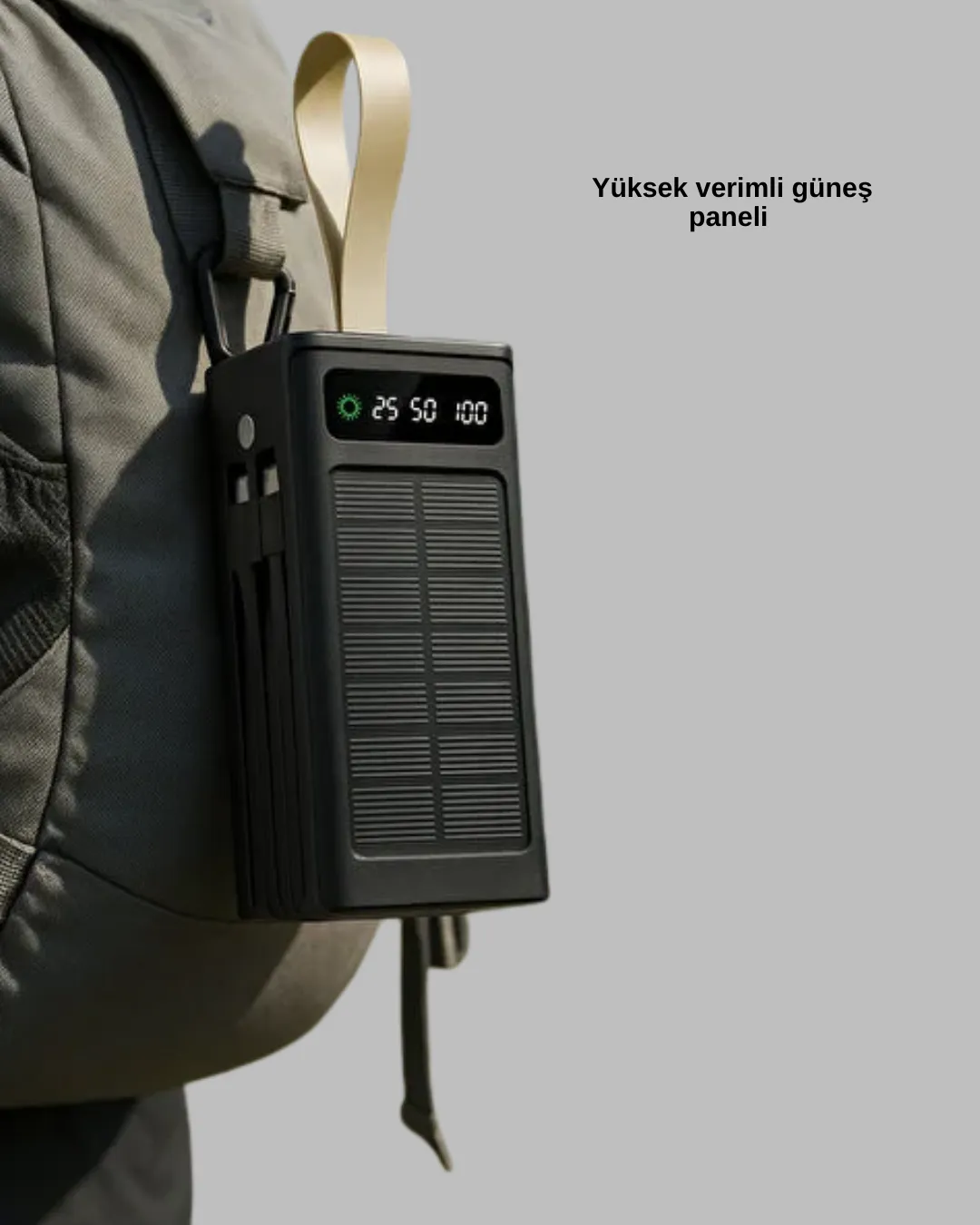 Kamp ve Outdoor Kullanıma Uygun Güneş Panelli Powerbank