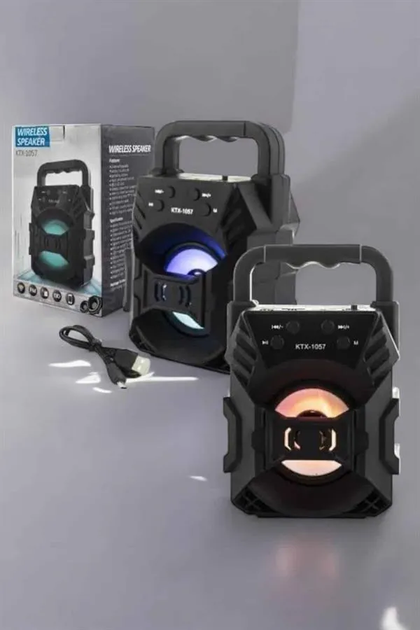 Işıklı Bluetooth Hoparlör Müzik ve Renkli Işık Taşınabiilir
