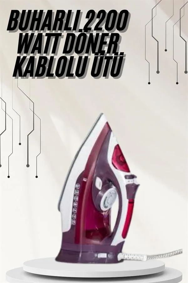 Modern Tasarım 2200W Dayanıklı Buharlı Seramik Kaplama Ütü